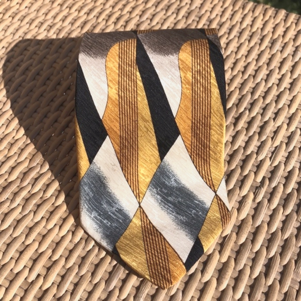 Pierre Balmain Couture Abstract Vintage Silk Tie 57”